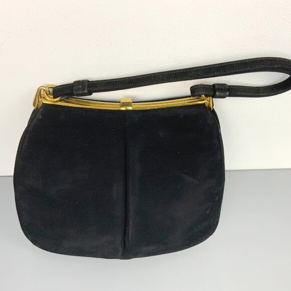 Vintage Coblentz Original Black Perma Suede Evening Bag Purse - Picture 4 of 16